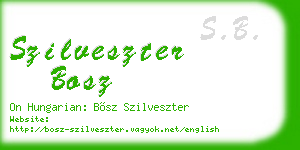 szilveszter bosz business card